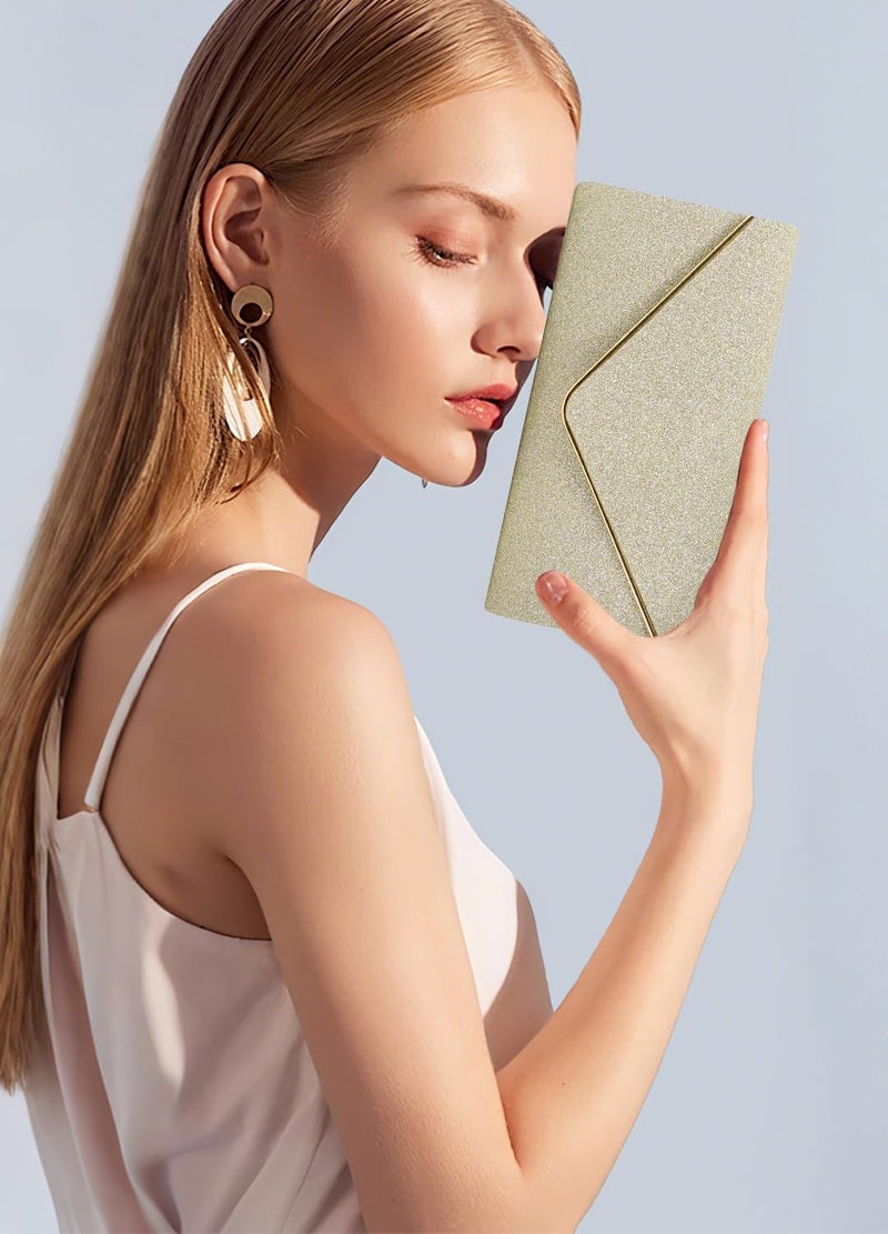 Naimo Flap Dazzling Clutch Bag Evening Bag with Detachable Chain - Image 2